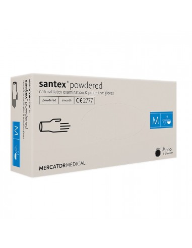 Santex Γάντια latex με πούδρα – λευκό