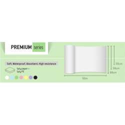 PREMIUM STANDARD Πλαστικό + Χαρτί Λευκό - 58cm x 50m 2