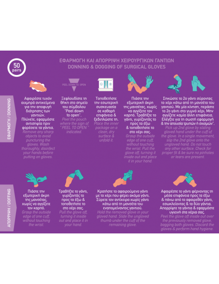 Χειρουργικά γάντια χωρίς πούδρα 8,8 grams