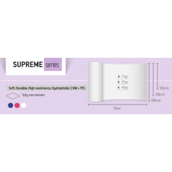 SUPREME PLUS Non woven Λευκό 20gr - 58cm x 70m 2