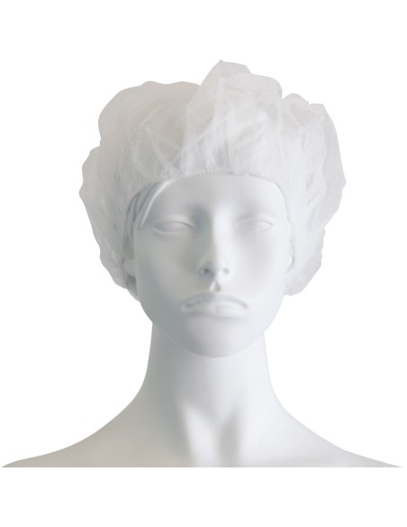 Σκούφια non woven με λάστιχο γύρω λευκή