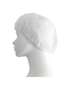 Σκούφια non woven με λάστιχο γύρω λευκή 2
