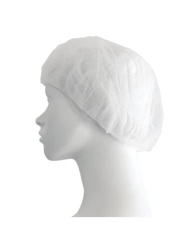 Σκούφια non woven με λάστιχο γύρω λευκή