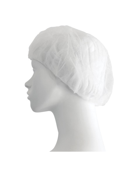 Σκούφια non woven με λάστιχο γύρω λευκή