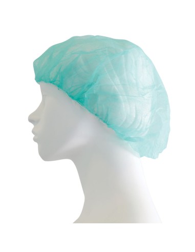 Σκούφια non woven με λάστιχο γύρω πράσινη