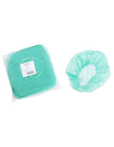 Σκούφια non woven με λάστιχο γύρω πράσινη