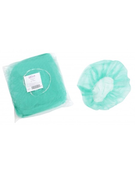 Σκούφια non woven με λάστιχο γύρω πράσινη