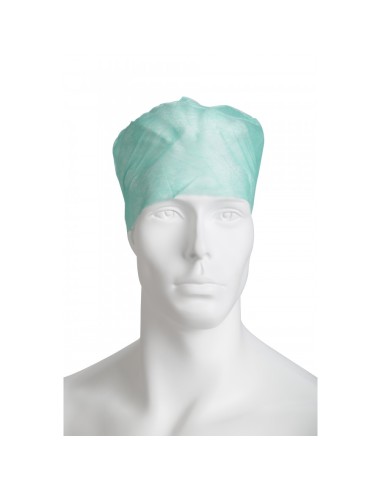 Σκούφια non woven δετή πράσινη