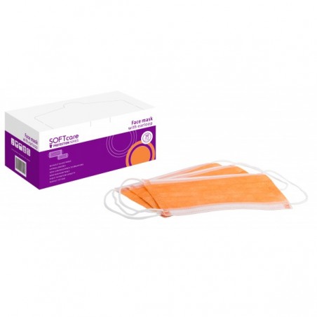 Μάσκα 3ply με λάστιχο - Πορτοκαλί