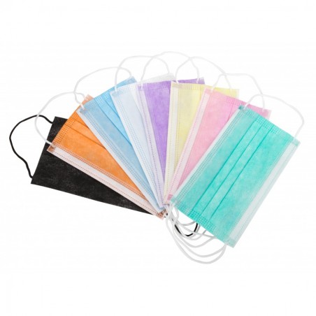 Μάσκα 3ply με λάστιχο - Πορτοκαλί