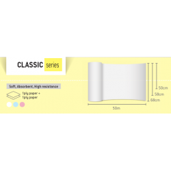 CLASSIC STANDARD Χάρτινο δίφυλλο Λευκό - 58cm x 50m 2