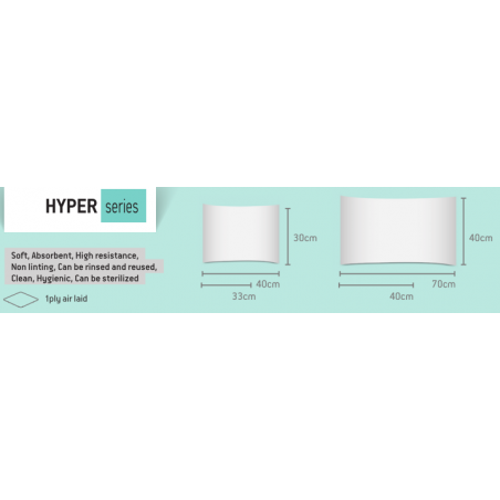 Air laid πετσέτα καθαρισμού 50DS - 40cm x 40cm (50τμχ)