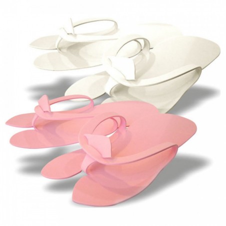 Σαγιονάρες Πεντικιούρ "EVA" Λευκές (12ζεύγη)